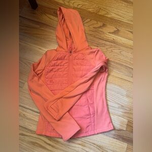 Tek Gear Girl's Long Sleeve Fleece Hoodie   Zip Orange  Sweatshirt L 10/12